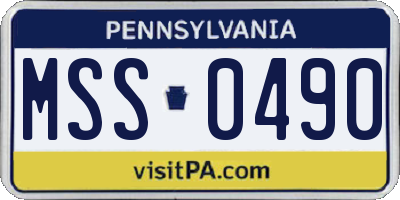 PA license plate MSS0490