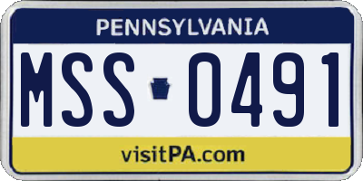PA license plate MSS0491