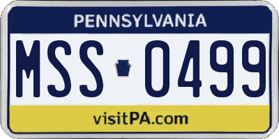 PA license plate MSS0499
