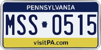 PA license plate MSS0515