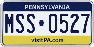 PA license plate MSS0527