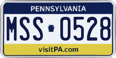 PA license plate MSS0528