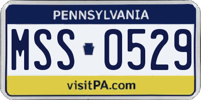 PA license plate MSS0529