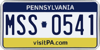PA license plate MSS0541