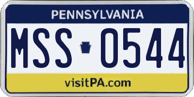 PA license plate MSS0544