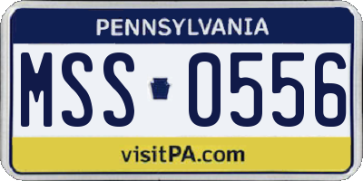 PA license plate MSS0556