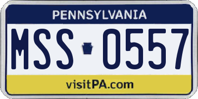 PA license plate MSS0557