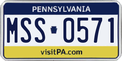 PA license plate MSS0571