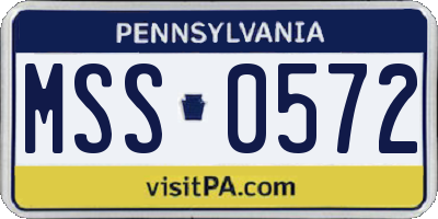 PA license plate MSS0572