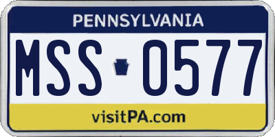 PA license plate MSS0577