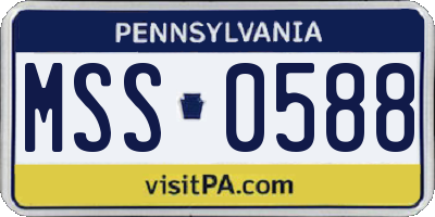 PA license plate MSS0588