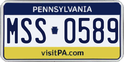 PA license plate MSS0589