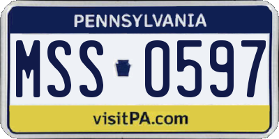 PA license plate MSS0597