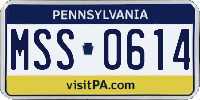 PA license plate MSS0614