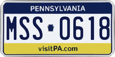 PA license plate MSS0618