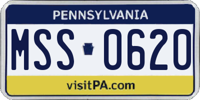PA license plate MSS0620