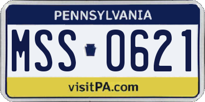 PA license plate MSS0621