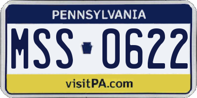 PA license plate MSS0622