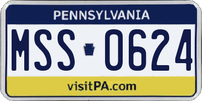 PA license plate MSS0624