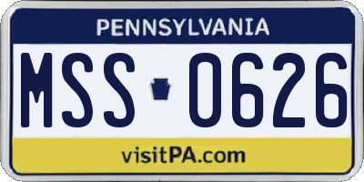 PA license plate MSS0626
