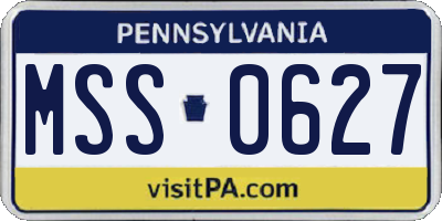 PA license plate MSS0627