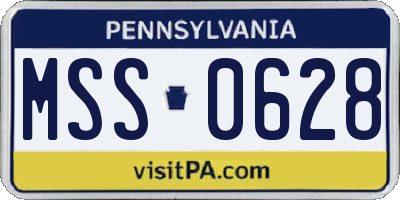 PA license plate MSS0628