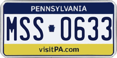 PA license plate MSS0633