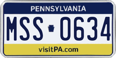 PA license plate MSS0634
