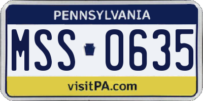 PA license plate MSS0635