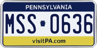 PA license plate MSS0636