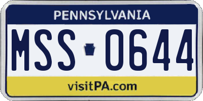 PA license plate MSS0644