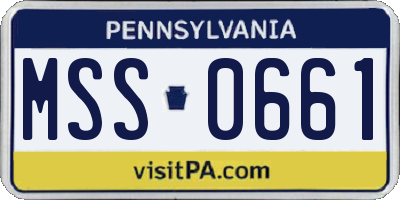 PA license plate MSS0661
