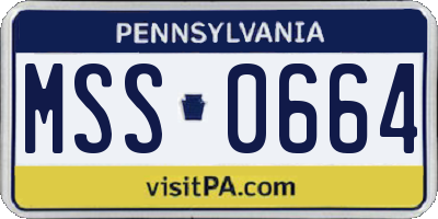 PA license plate MSS0664