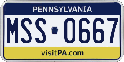 PA license plate MSS0667