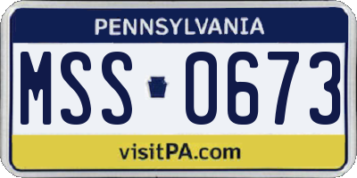 PA license plate MSS0673