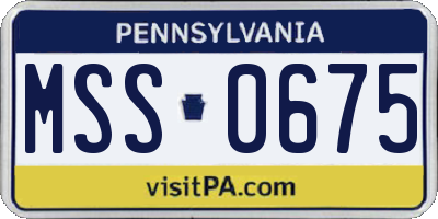 PA license plate MSS0675