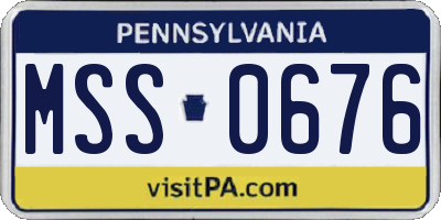 PA license plate MSS0676