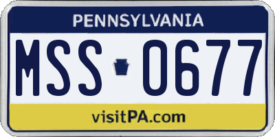 PA license plate MSS0677