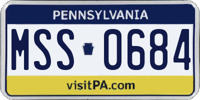 PA license plate MSS0684