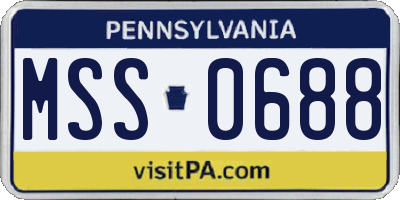 PA license plate MSS0688