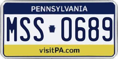 PA license plate MSS0689