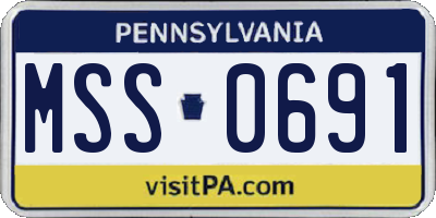 PA license plate MSS0691