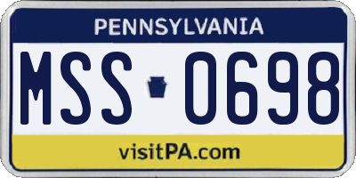 PA license plate MSS0698