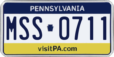PA license plate MSS0711