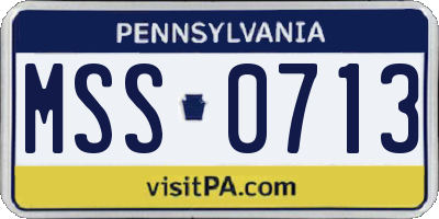 PA license plate MSS0713