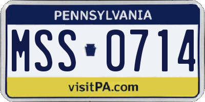PA license plate MSS0714