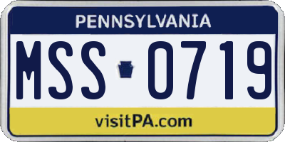 PA license plate MSS0719