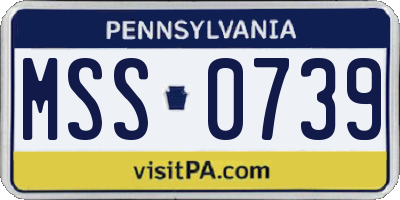 PA license plate MSS0739