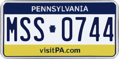 PA license plate MSS0744
