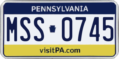 PA license plate MSS0745